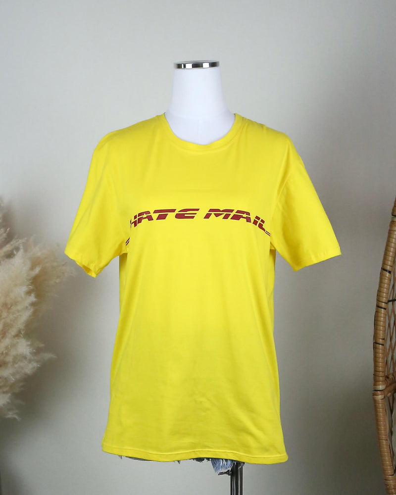 Motel - Hate Mail Oversized Basic Tee in Yellow
