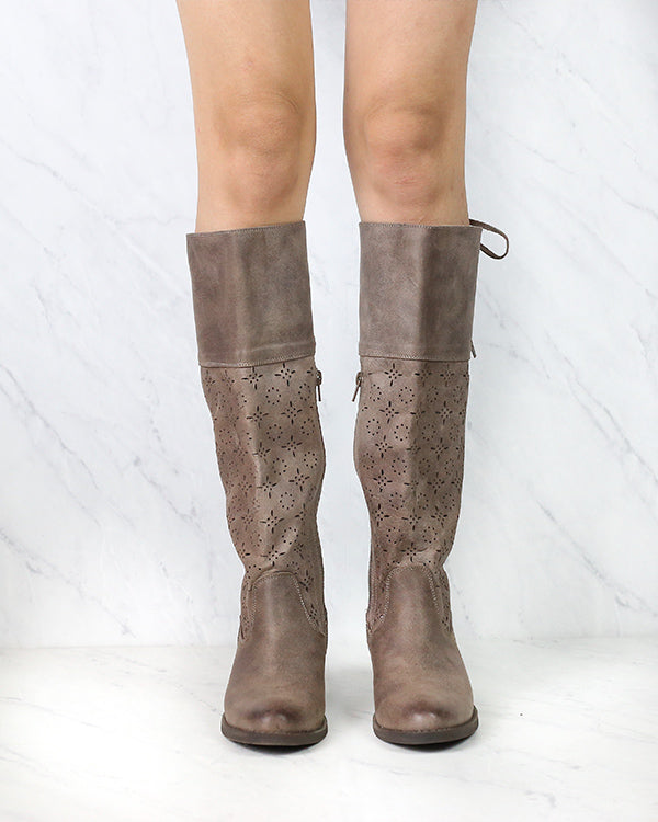 Not Rated - Hermosa Cut Out Knee-High Boot in Burnished Taupe
