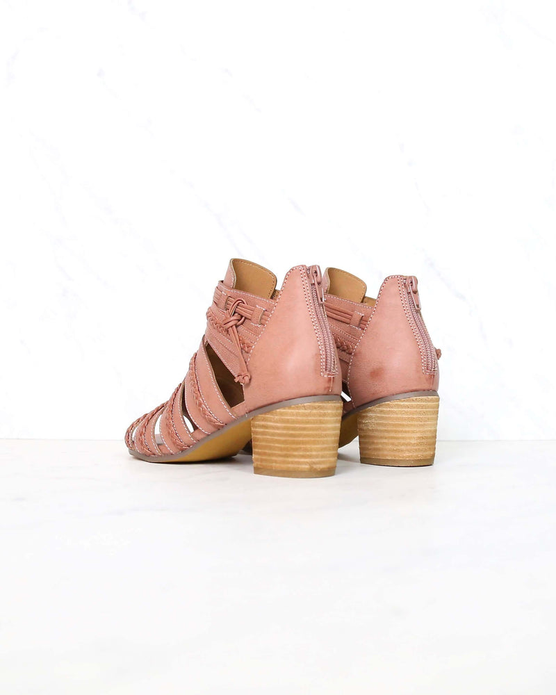 Not Rated - Cullie Open Toe Chunky Wooden Heel Sandal - Blush Rose