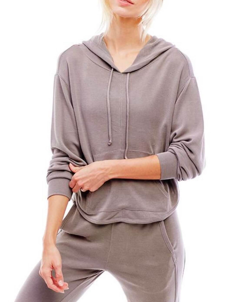 Free People - Back Into It Active Sport Hoodie in Olive Green