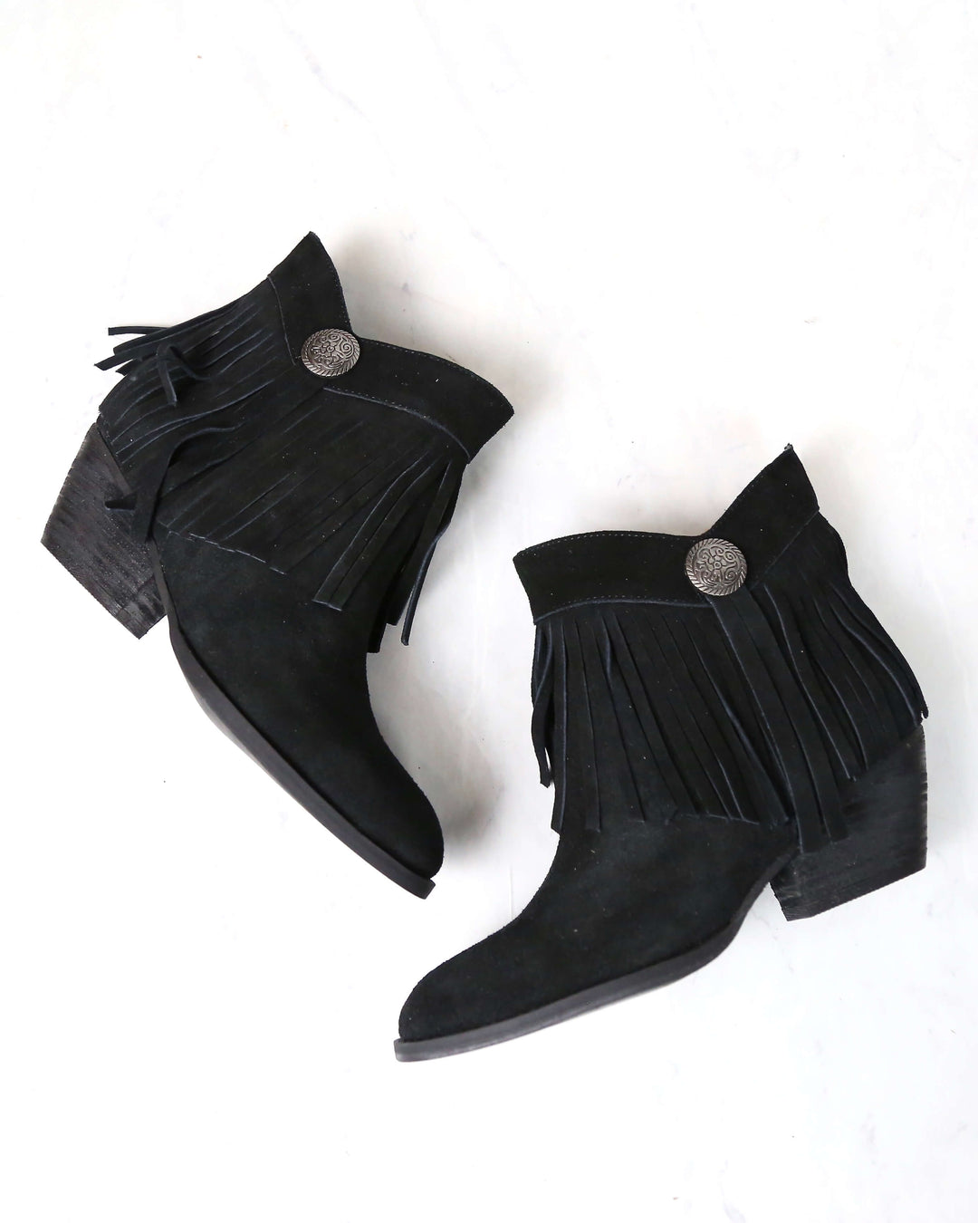 Final Sale - Sbicca - Pinto Fringe Ankle Boots in Black