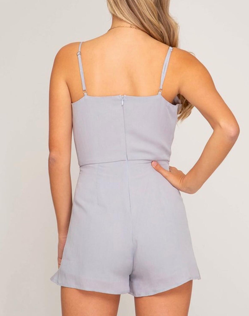 Love Story Sleeveless Wrap Romper in More Colors