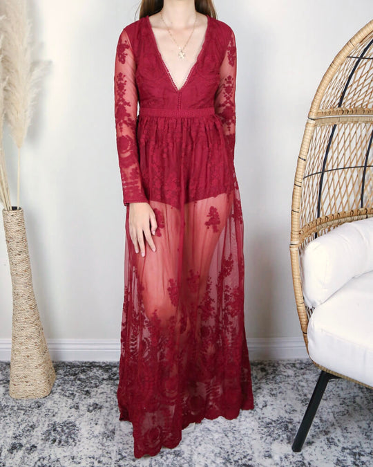 Elegant Painted Hearts Printed Maxi Dress main image 1
