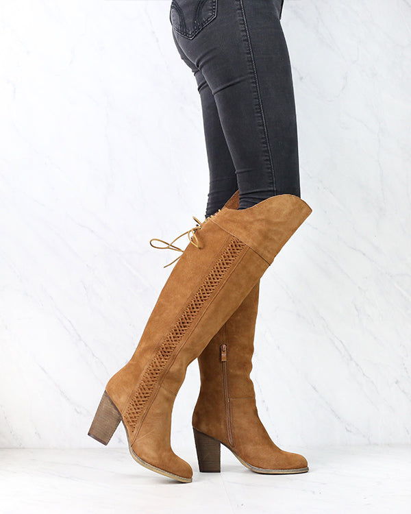 Sbicca - Gusto Over the Knee Suede Leather Boots in Tan