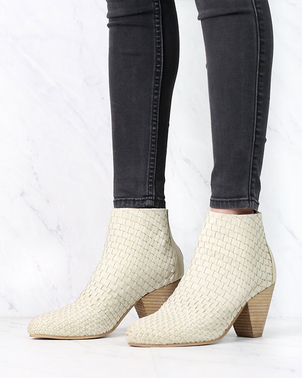 Sbicca - Parkman Woven Leather Booties - Beige