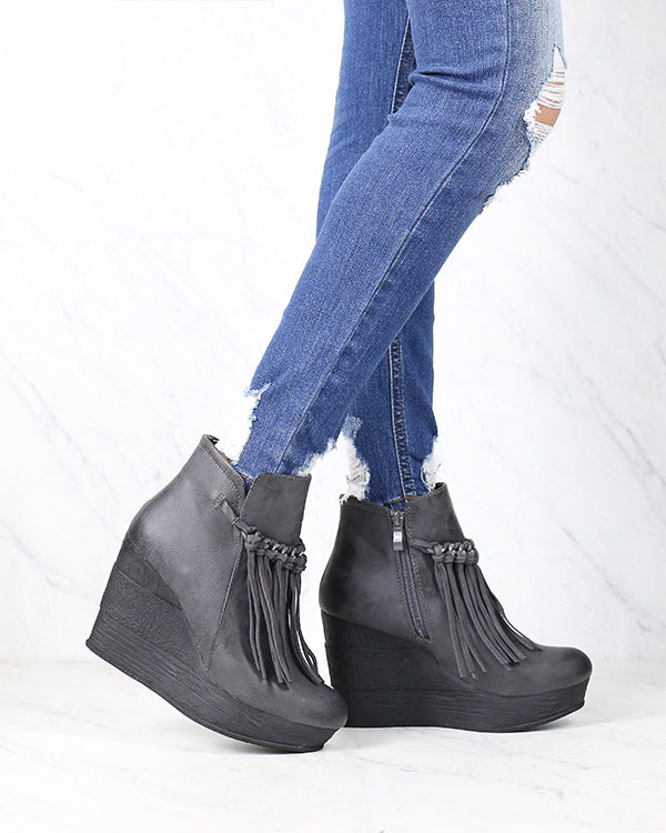 Sbicca Vintage Collection - Zepp Wedge Fringe Ankle Bootie in More Colors