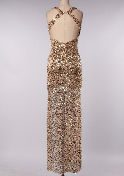 perfect party ball gown gold sequin maxi dress - shophearts - 3