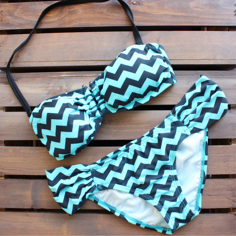 Final Sale Chevron Bikini Mint