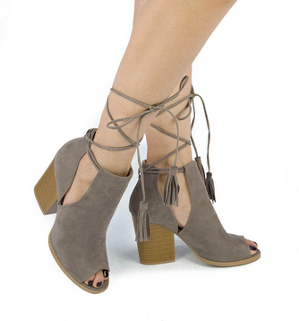Madelynn suede open toe bootie - shophearts - 6