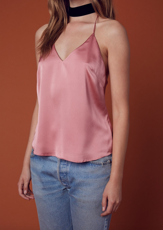 Muse Satin Camisole in Rose