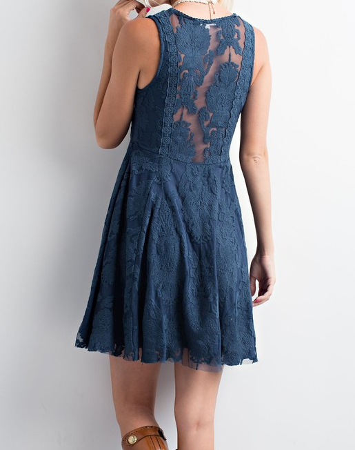 so baroque about you romantic sleeveless lace dress [womens] - teal - shophearts - 7