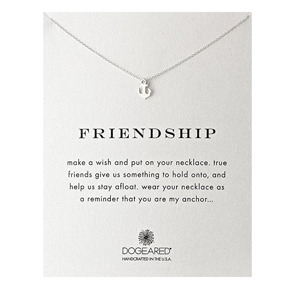 dogeared 'reminder friendship smooth anchor' dainty necklace in sterling silver - shophearts