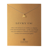 Dogeared - Lucky Us Dainty Elephant Friendship Necklace – Gold & Silver
