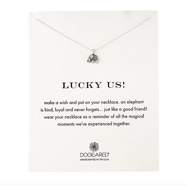 dogeared - lucky us elephant reminder necklace - shophearts - 4