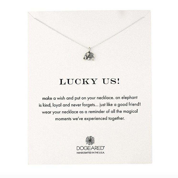 dogeared - lucky us elephant reminder necklace - shophearts - 4