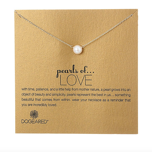 dogeared pearls of love white pearl necklace, gold dipped - shophearts