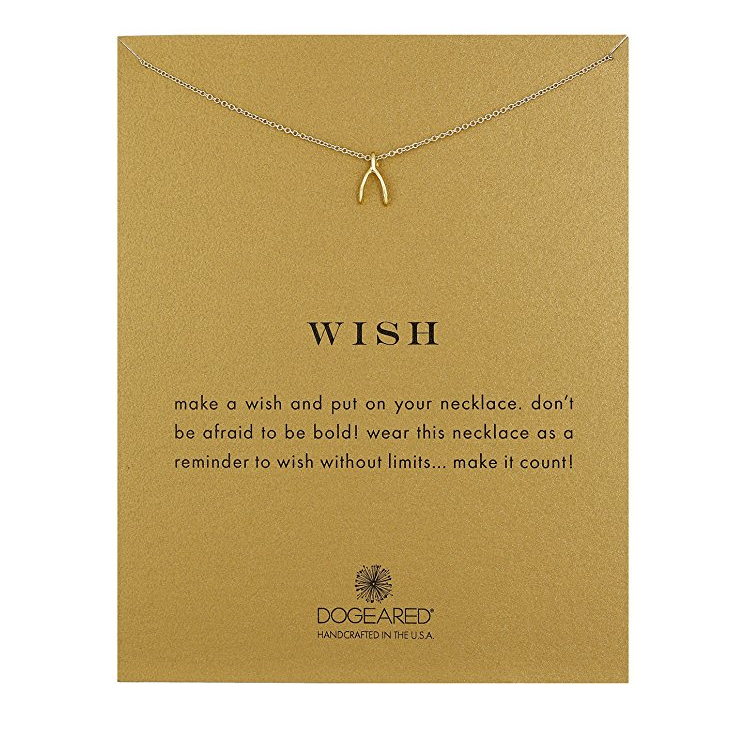 dogeared 'reminder wish teeny wishbone necklace' 16" gold dipped - shophearts - 2