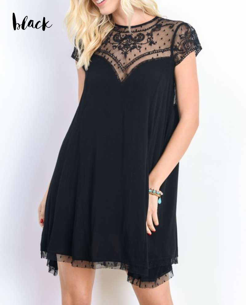 Embellished Trapeze Dress - More Colors