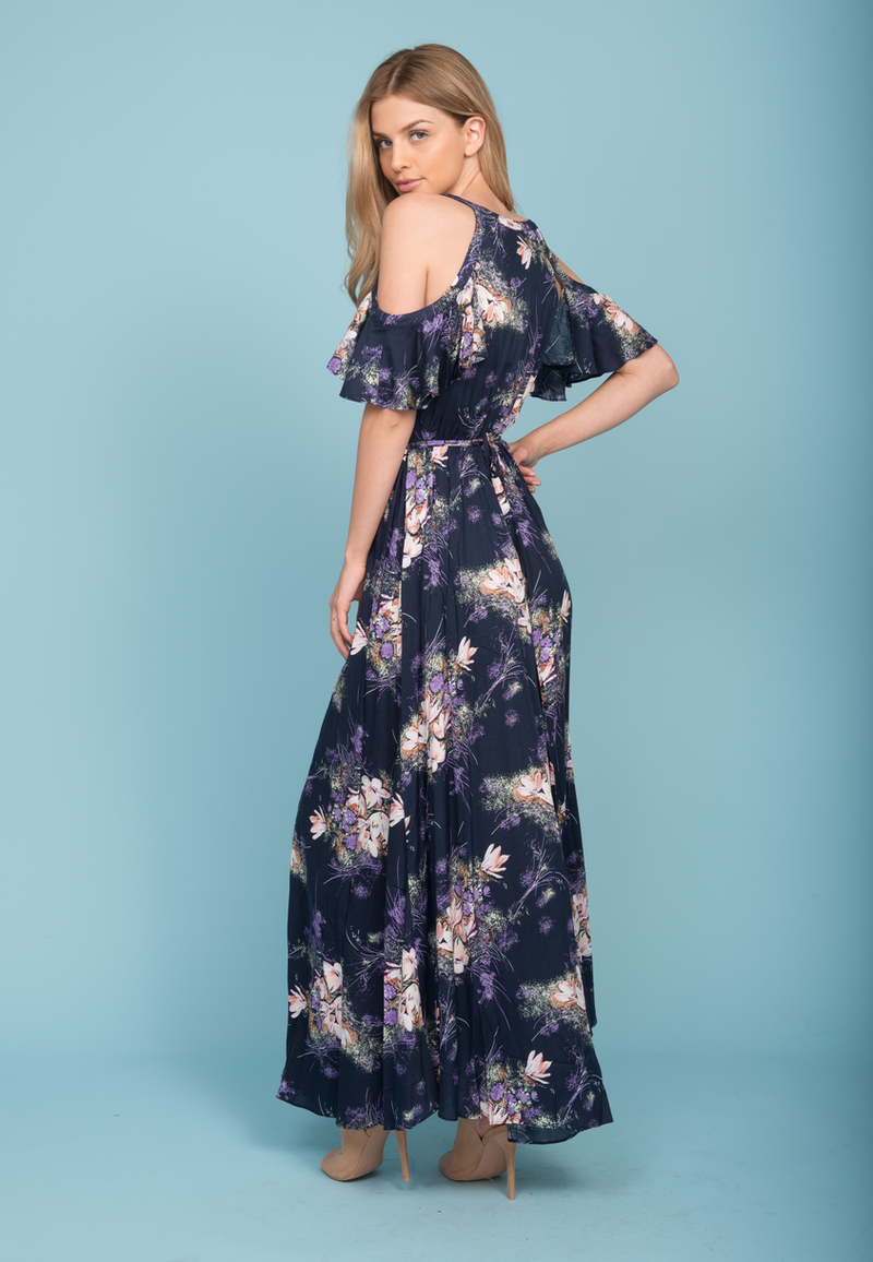 She Swings Navy Floral Maxi Dress