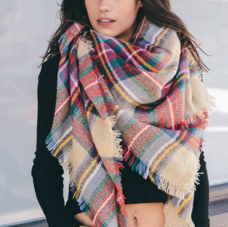 Oversize Plaid Blanket Scarf in More Colors
