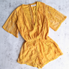 Reverse - Avant Garden Lace Romper in Mustard