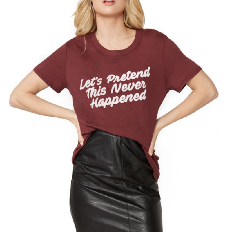 Sub_Urban Riot - Let's Pretend This Never Happened Loose Graphic Triblend Tee in Burgundy