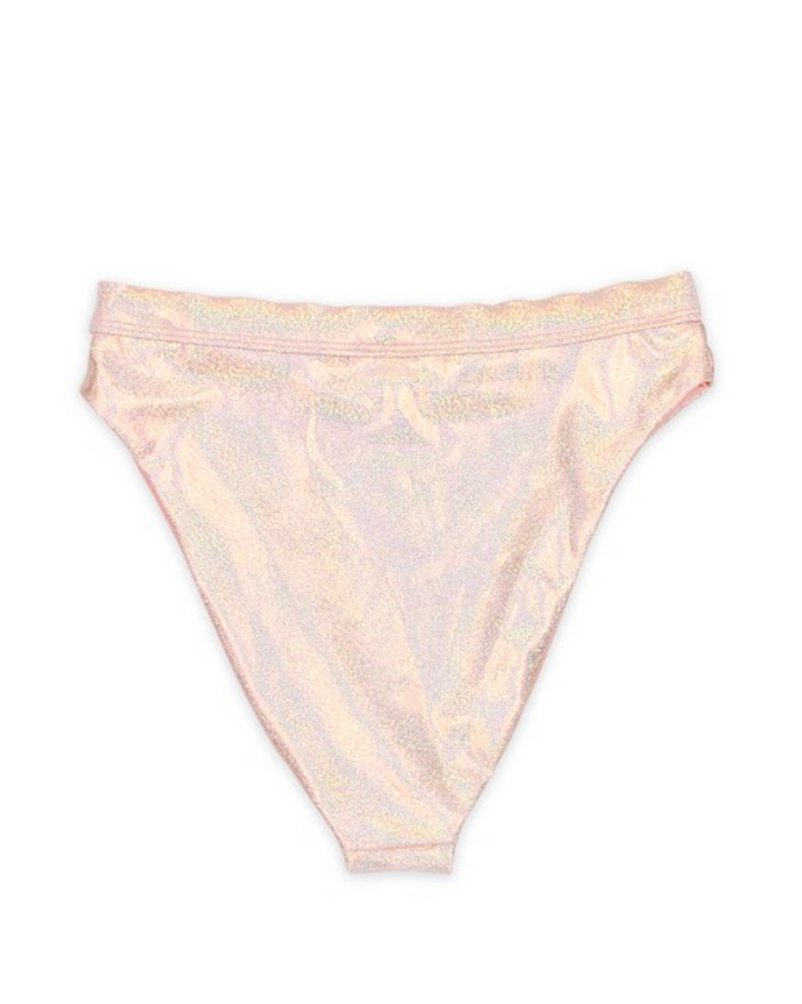 Olivia Metallic Banded High Waist High Cut Cheeky Bottoms in More Colors