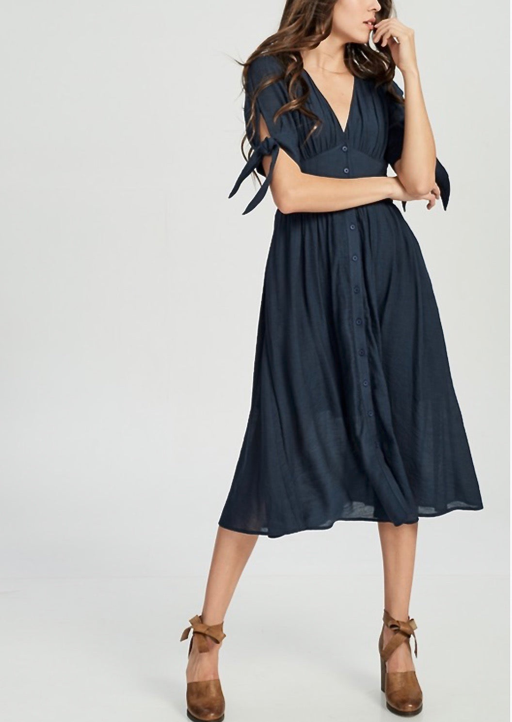 gauzy midi dress Darling Gauzy Cotton Endless Summer Midi Dress in Navy – Shop Hearts