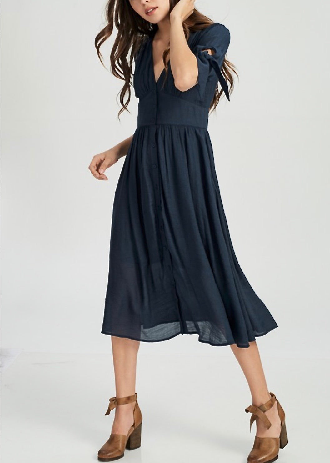 gauzy midi dress Darling Gauzy Cotton Endless Summer Midi Dress in Navy – Shop Hearts