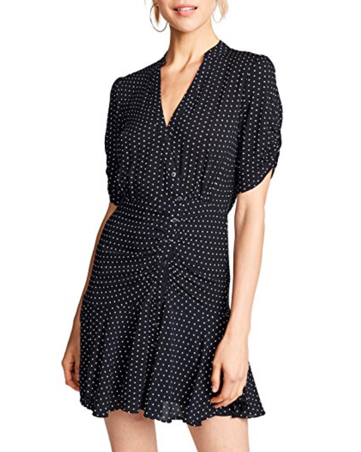 free people pippa short sleeve polka dot mini dress black – Shop Hearts