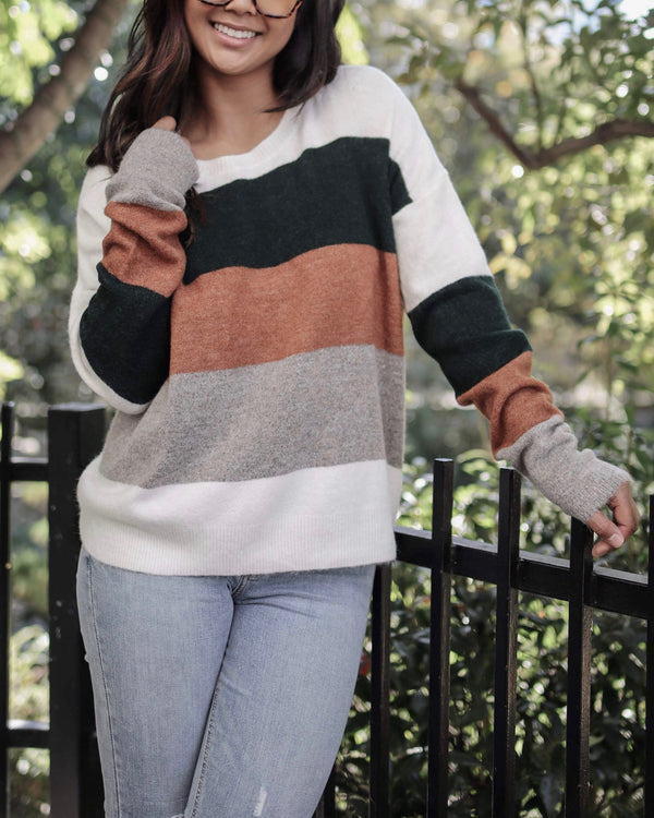 Soft Colorblock Oversized Sweater - More Colors