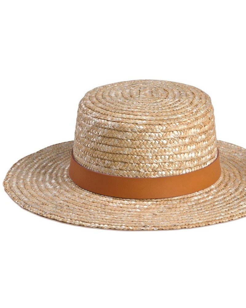 Lack of Color - The Spencer Terracotta Straw Boater Hat - natural/terracota