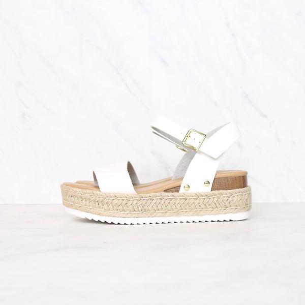 Strappy Espadrille Platform Sandals in White Shop Hearts