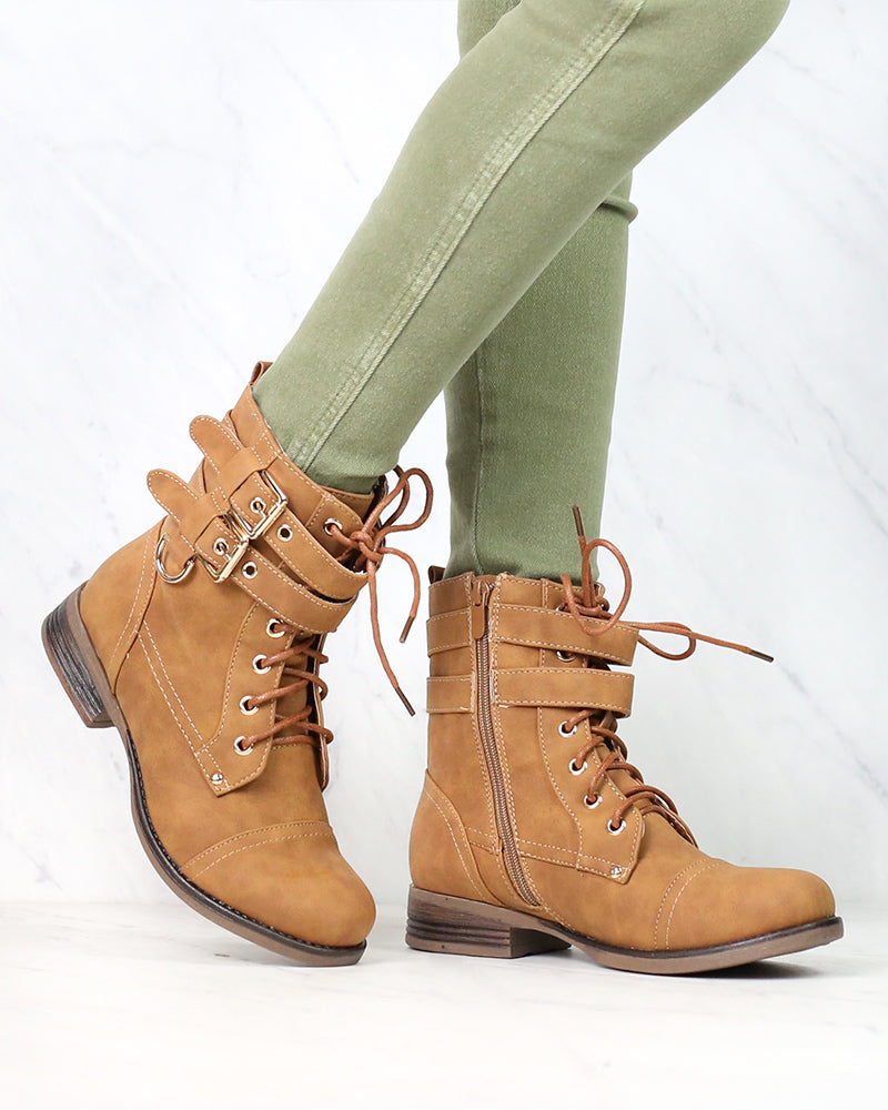 Susan Military Style Buckle Accent Boots in More Colors
