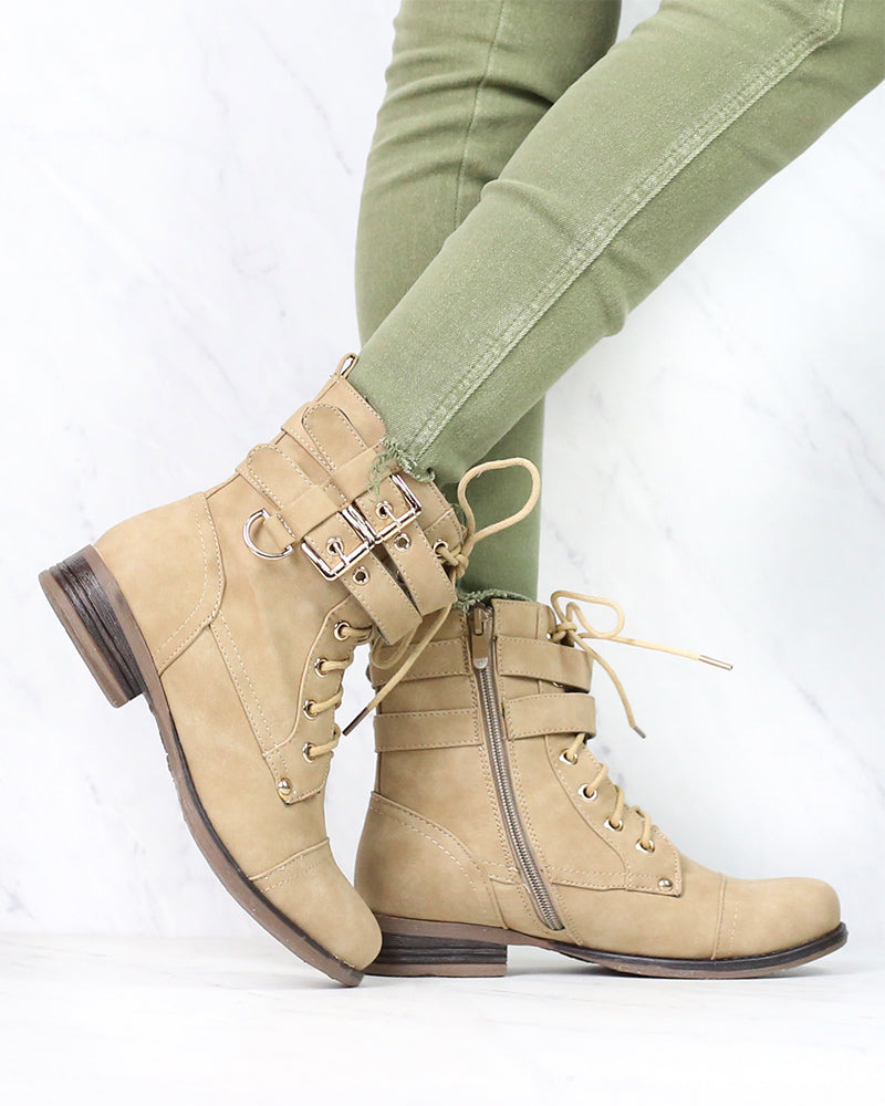 Susan Military Style Buckle Accent Boots in More Colors