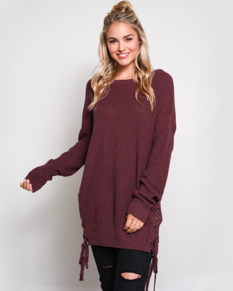 No Bad Days Side Grommet Sweater in More Colors