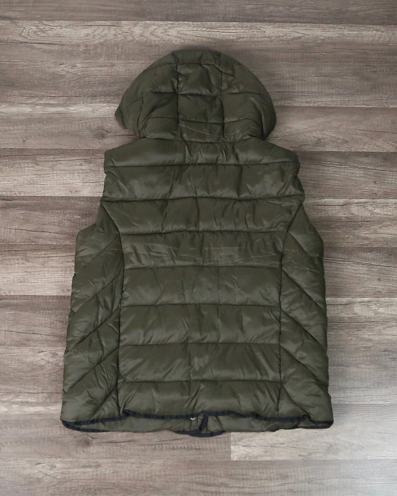 Lightweight Olive Green Winter Storm Puffer Vest