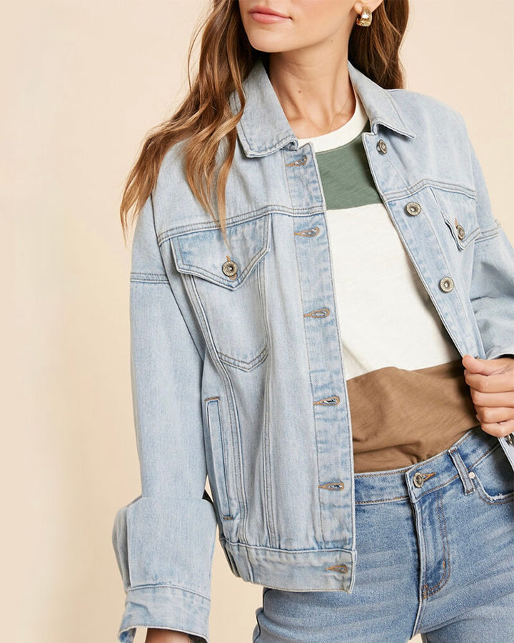 Premium Wash Cotton Denim Jacket in More Colors