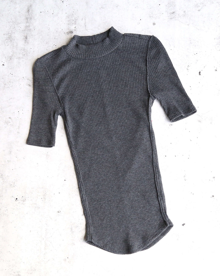 We the Free by Free People Good Vibes Ribbed Short Sleeve Tee in black