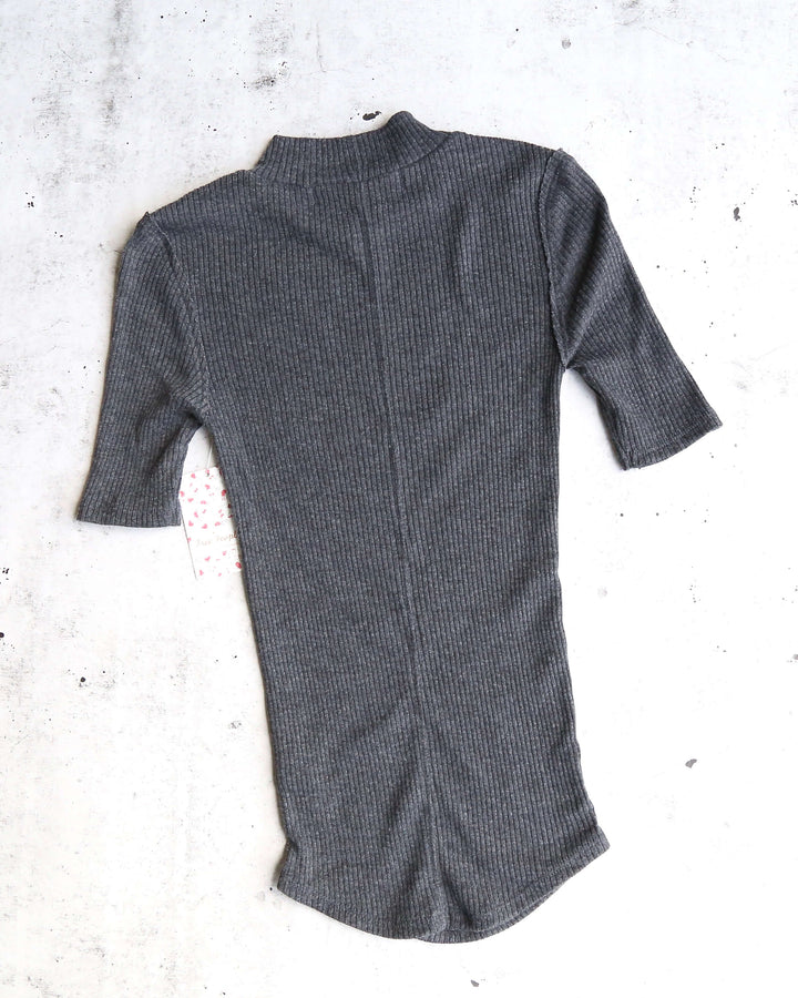 We the Free by Free People Good Vibes Ribbed Short Sleeve Tee in black