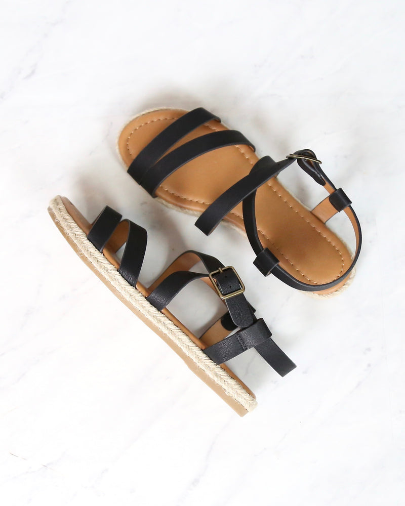 Women's Espadrille Strappy Sandals with Buckle Detailing and Ankle Strap - More colors