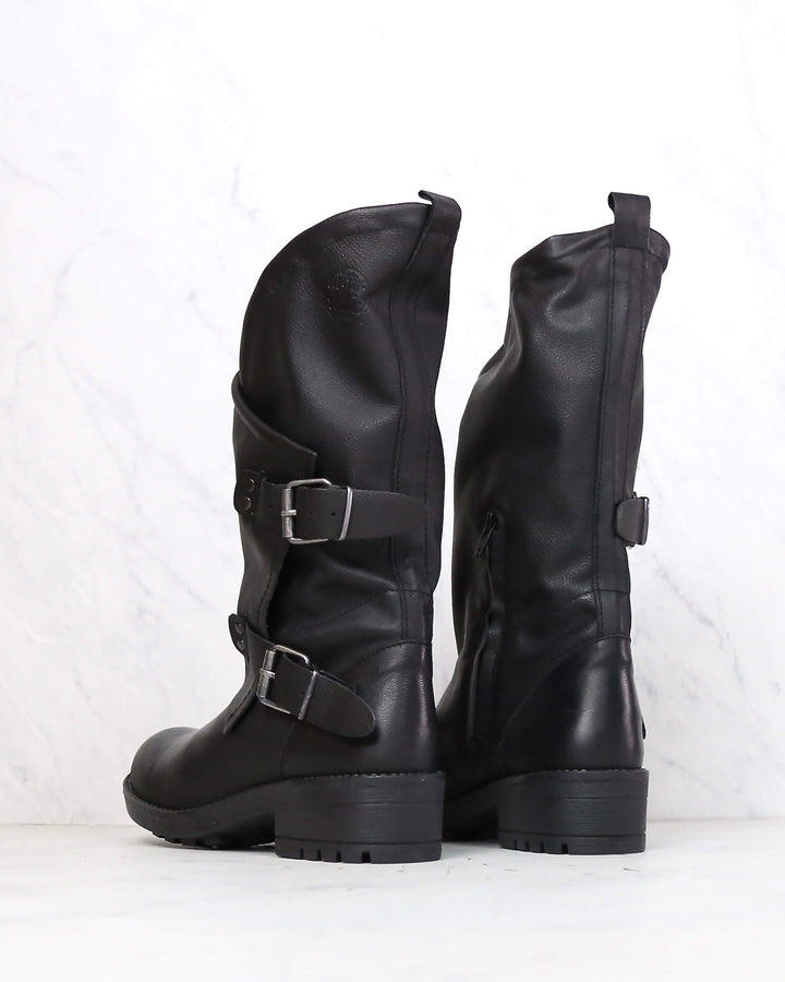 Coolway - Alida Leather Motorcycle Boots in Black