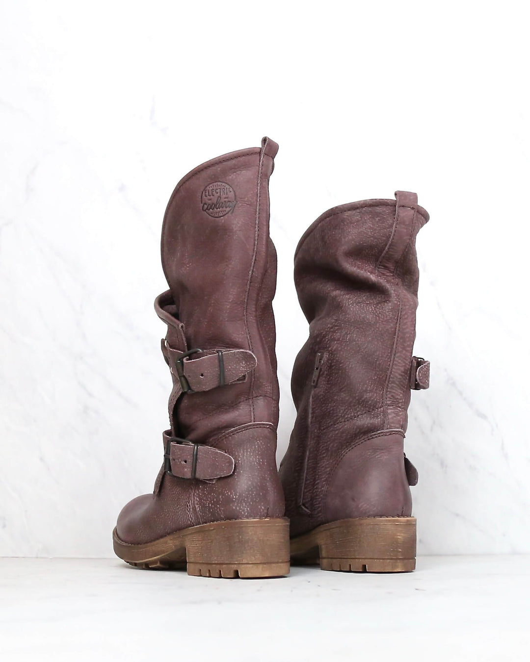 Coolway - Alida Leather Motorcycle Boots in Dark Brown