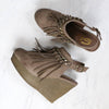 Sbicca - Allegretto Fringe Platform Wedges in Taupe