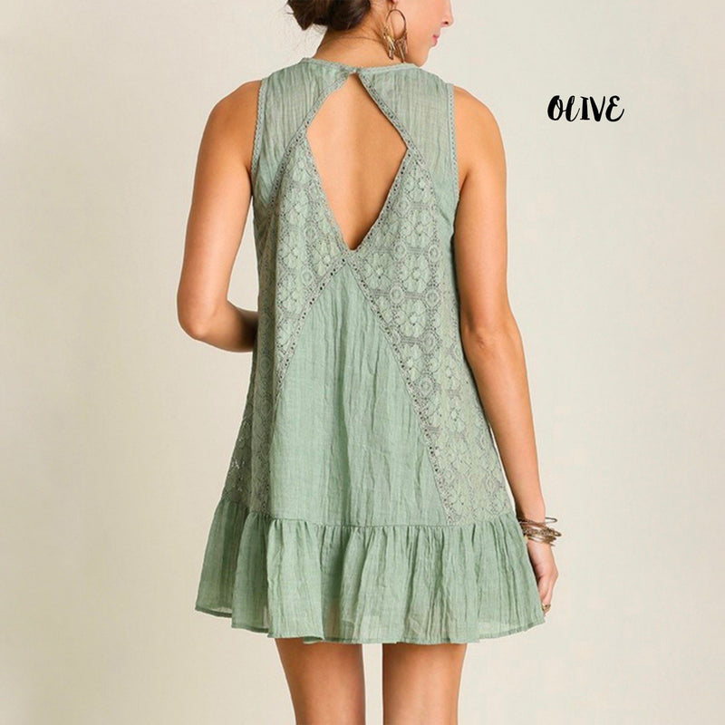 Mock Neck Lace Dress in More Colors