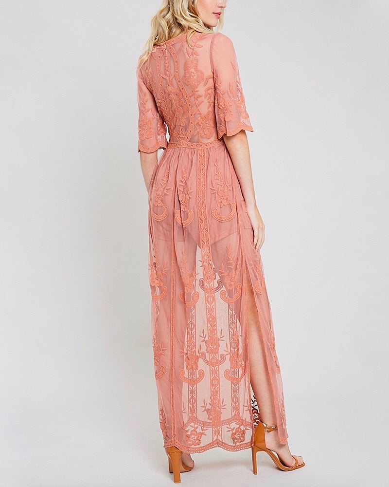 As you wish embroidered lace maxi dress best sale
