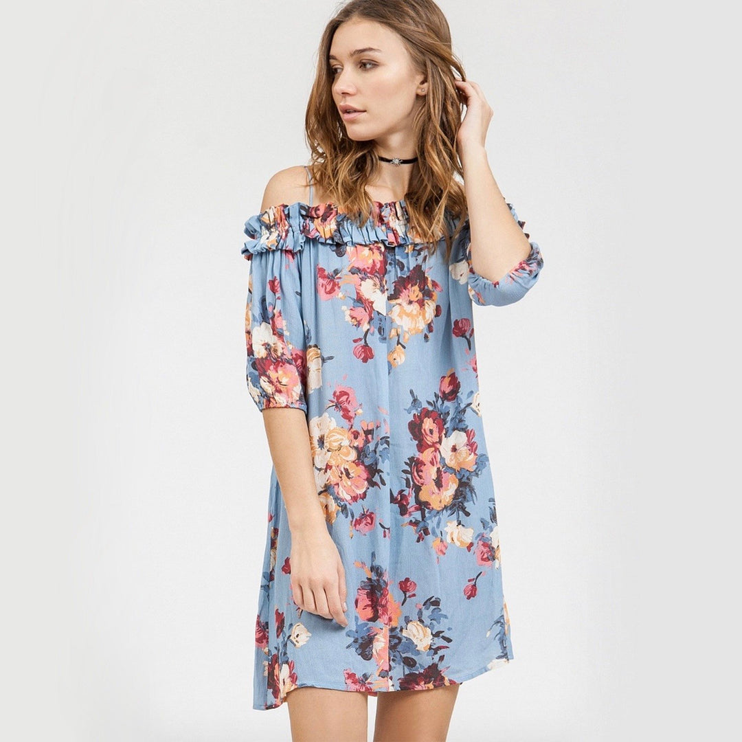 Final Sale - Blu Pepper - Floral Spring Dress - Blue Multi Shop Hearts Final Sale - Blu Pepper - Floral Spring Dress - Blue Multi Shop Hearts