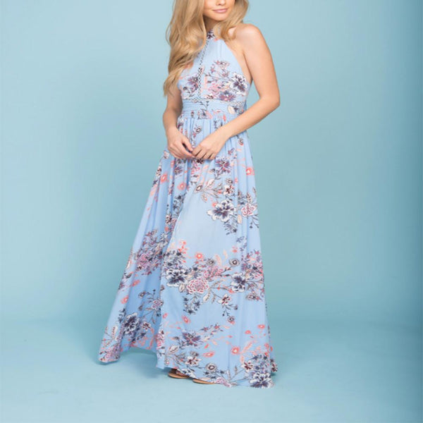Open Back Floral Maxi Dress in More Colors