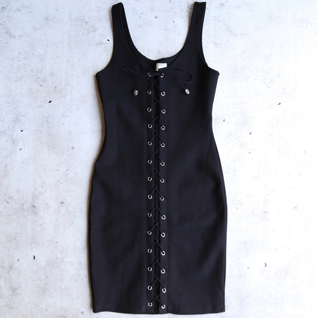 Turning Heads Lace Up Bodycon Dress in Black Shop Hearts Turning Heads Lace Up Bodycon Dress in Black Shop Hearts