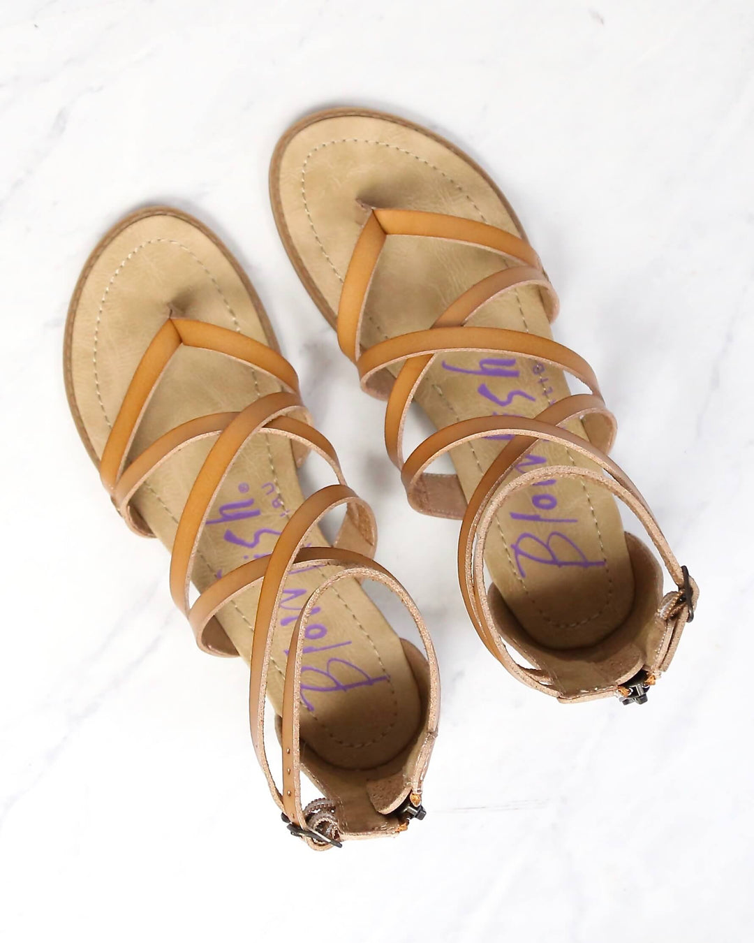 Blowfish Women's Bungalow Wedge Sandal in Desert Sand Dye Cut